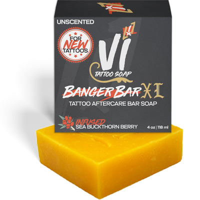 Banger Bar XL Tattoo Cleansing Soap, Infused with Sea Buckthorn Berry 3.5oz-4oz Bar