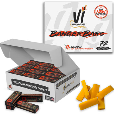 Banger Bars- Tattoo Aftercare Bar Soap- Infused with Sea Buckthorn Berry 72 Count Wholesale Packs