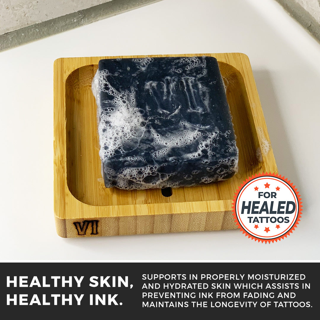 Activated Charcoal Tattoo Exfoliating Soap, 3.5-4oz Bar (For Fully Healed Tattoos Only)