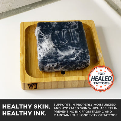 Activated Charcoal Tattoo Exfoliating Soap, 3.5-4oz Bar (For Fully Healed Tattoos Only)